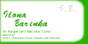 ilona barinka business card
